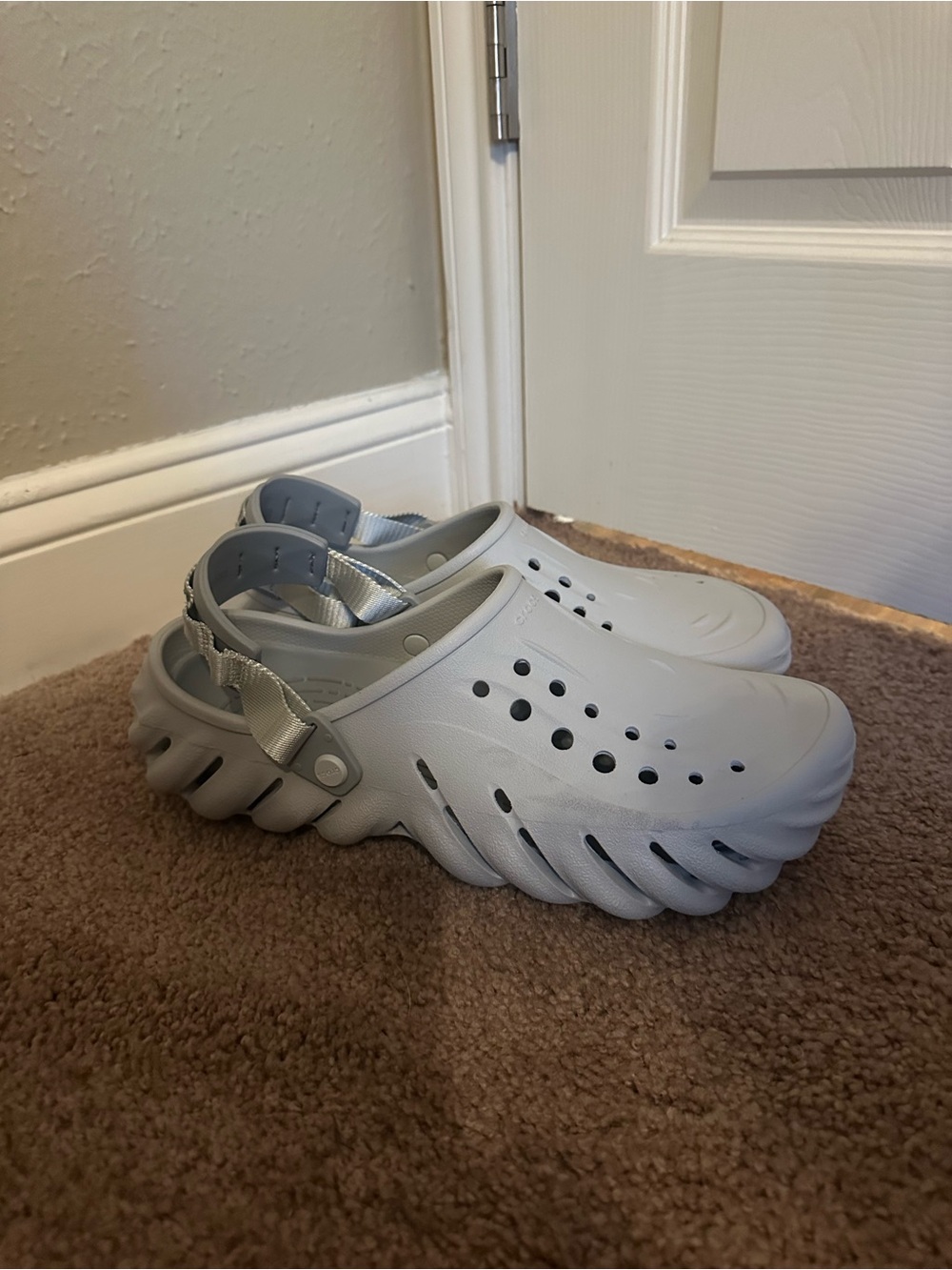 Men’s Crocs Lightweight Slip-On Clog in Light Gray